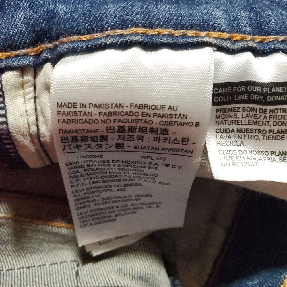 Levis Premium Womens 26 Blue Denim Jeans Wedgie Skinny Distressed Button Fly - Picture 8 of 14